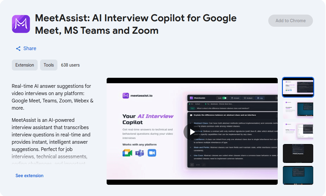 MeetAssist on Chrome Web Store