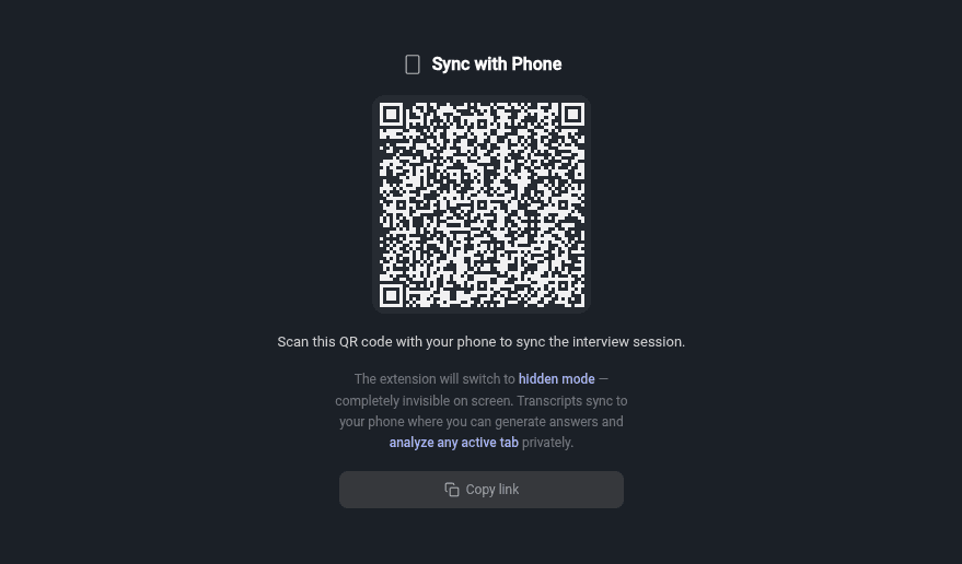 QR code to sync MeetAssist with your phone