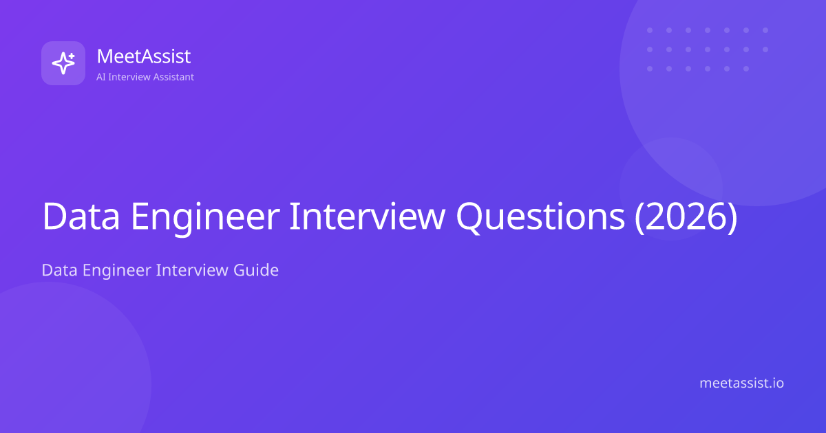 Data Engineer Interview Questions (2026) | MeetAssist