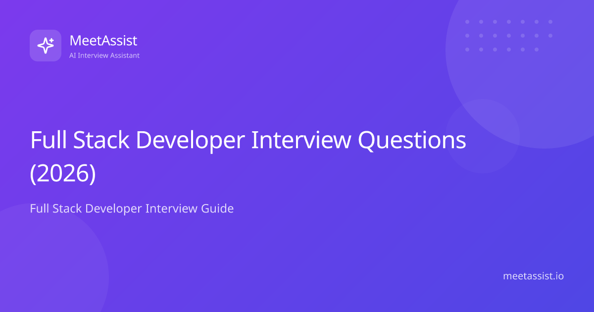 Full Stack Developer Interview Questions (2026) | MeetAssist