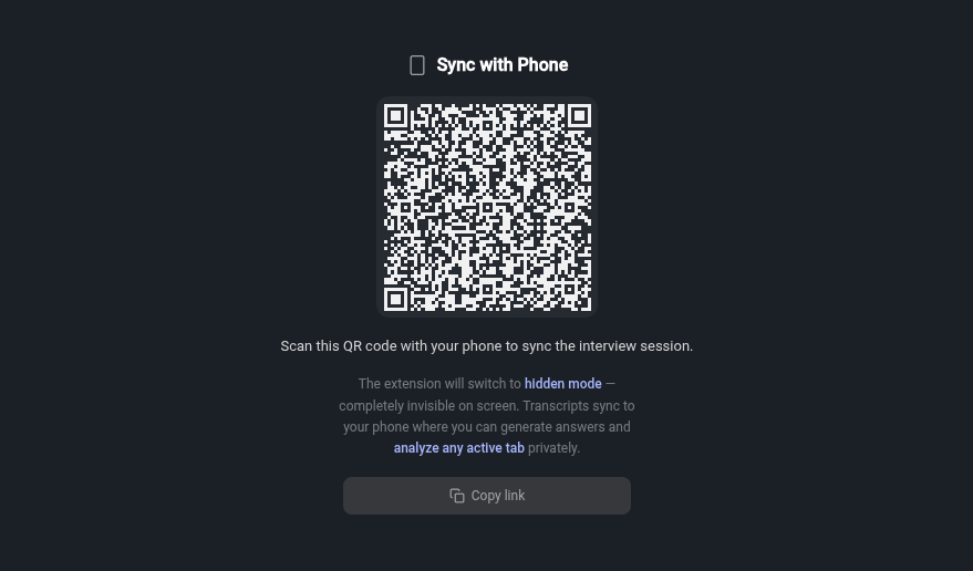 Sync with phone via QR code